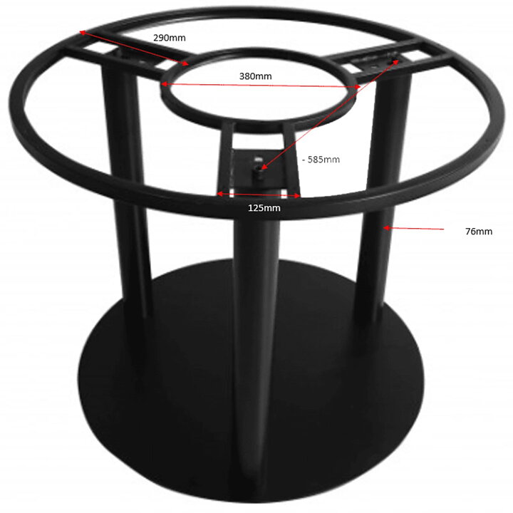 Bordsstativ Flat Rund Massiv svart Ø 83 cm