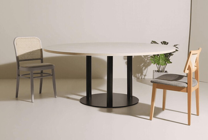 Bordsstativ Flat Rund Massiv svart Ø 83 cm