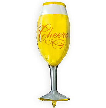 Folieballong Champagneglas med texten "Cheers" 