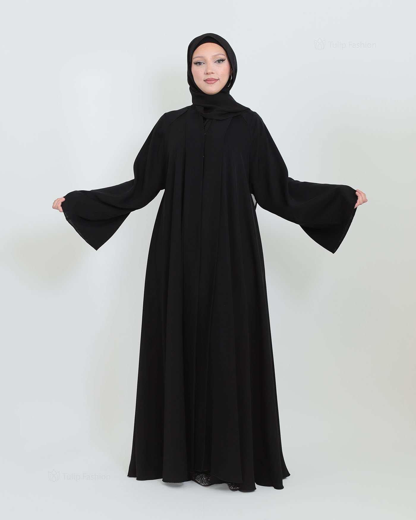 Butterfly Abaya with matching Hijab - Black
