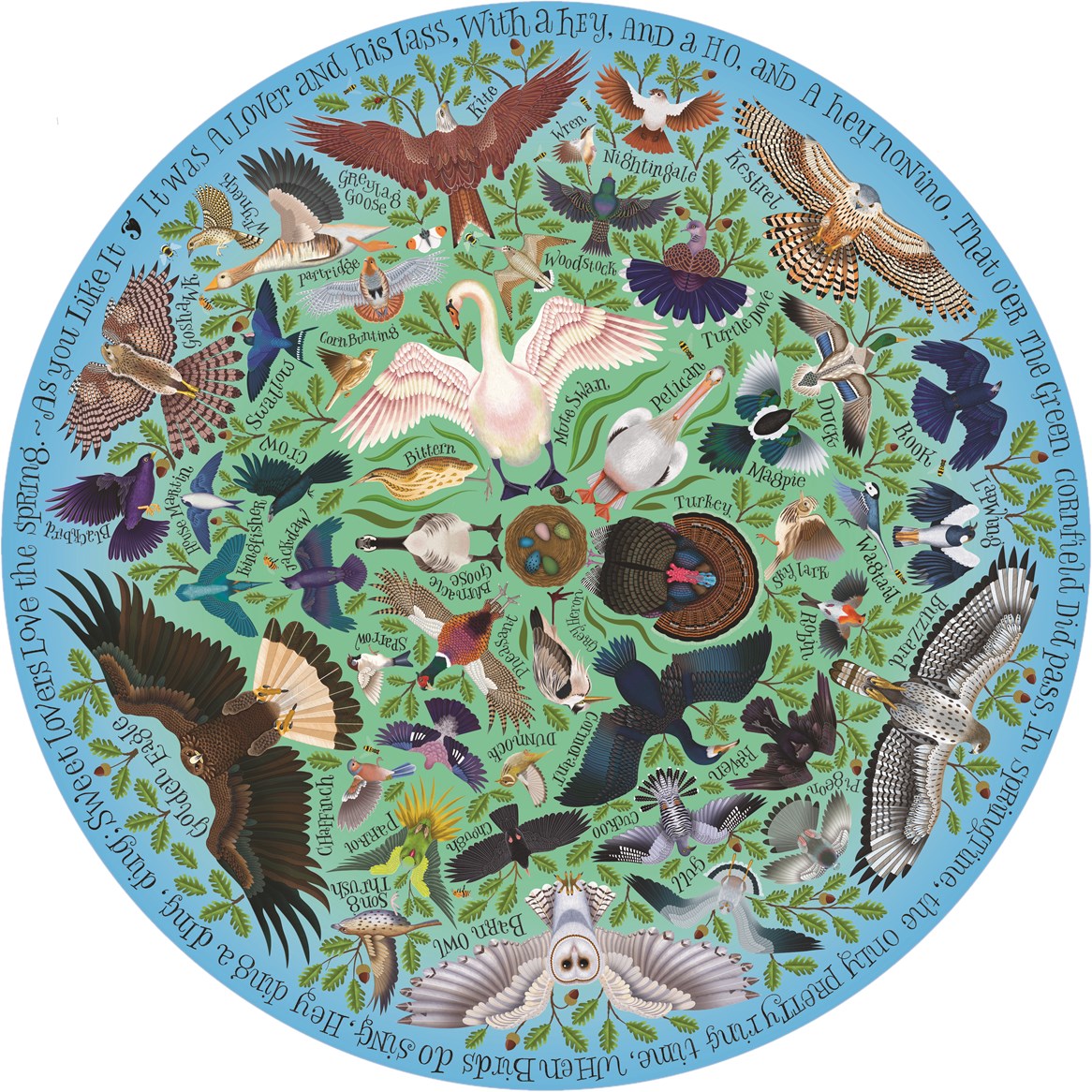 Shakespeare's Birds : A Circular Jigsaw Puzzle - Pussel 1000 bitar - 2