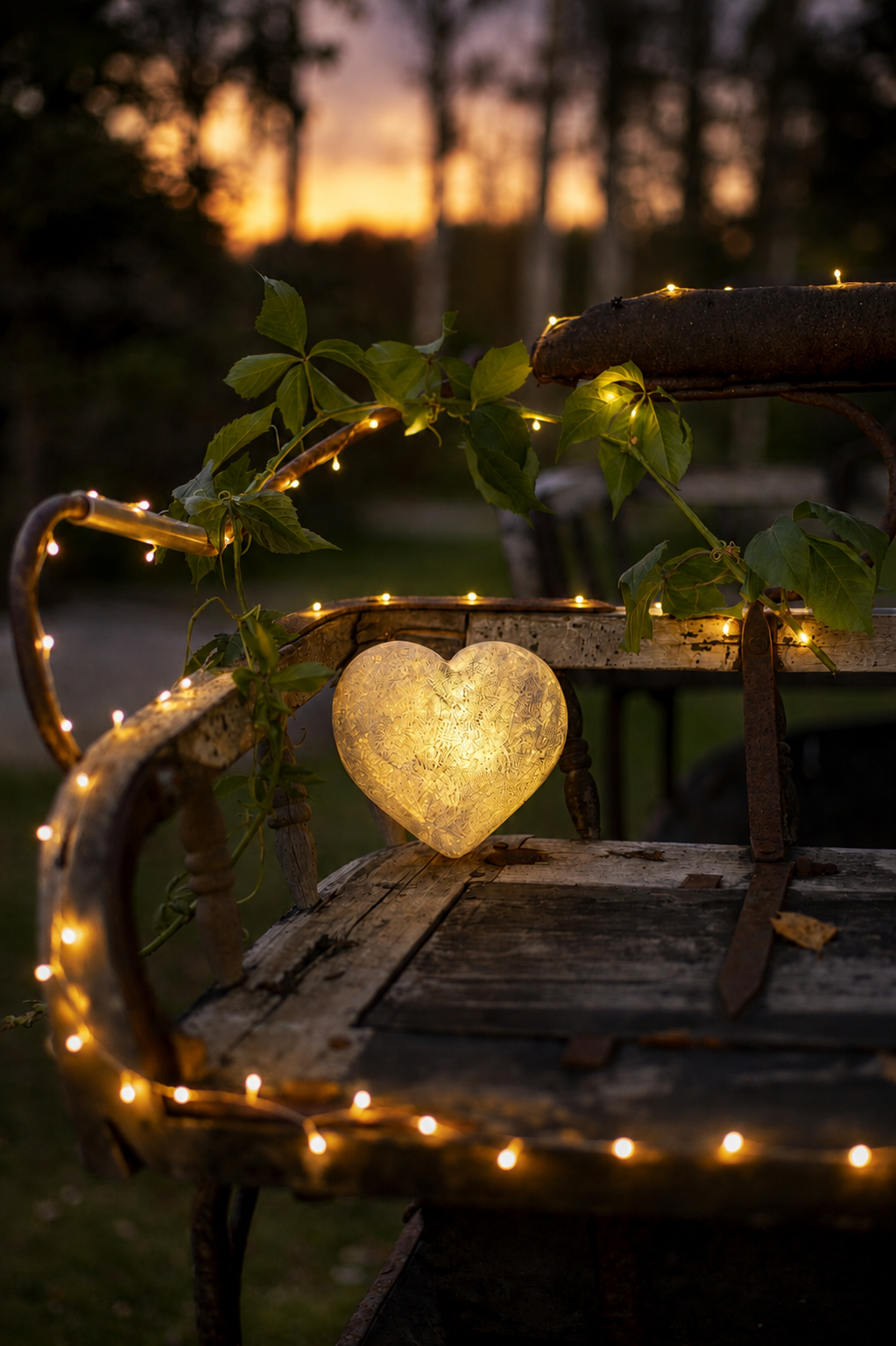 LED Grave Light - Heart - 12