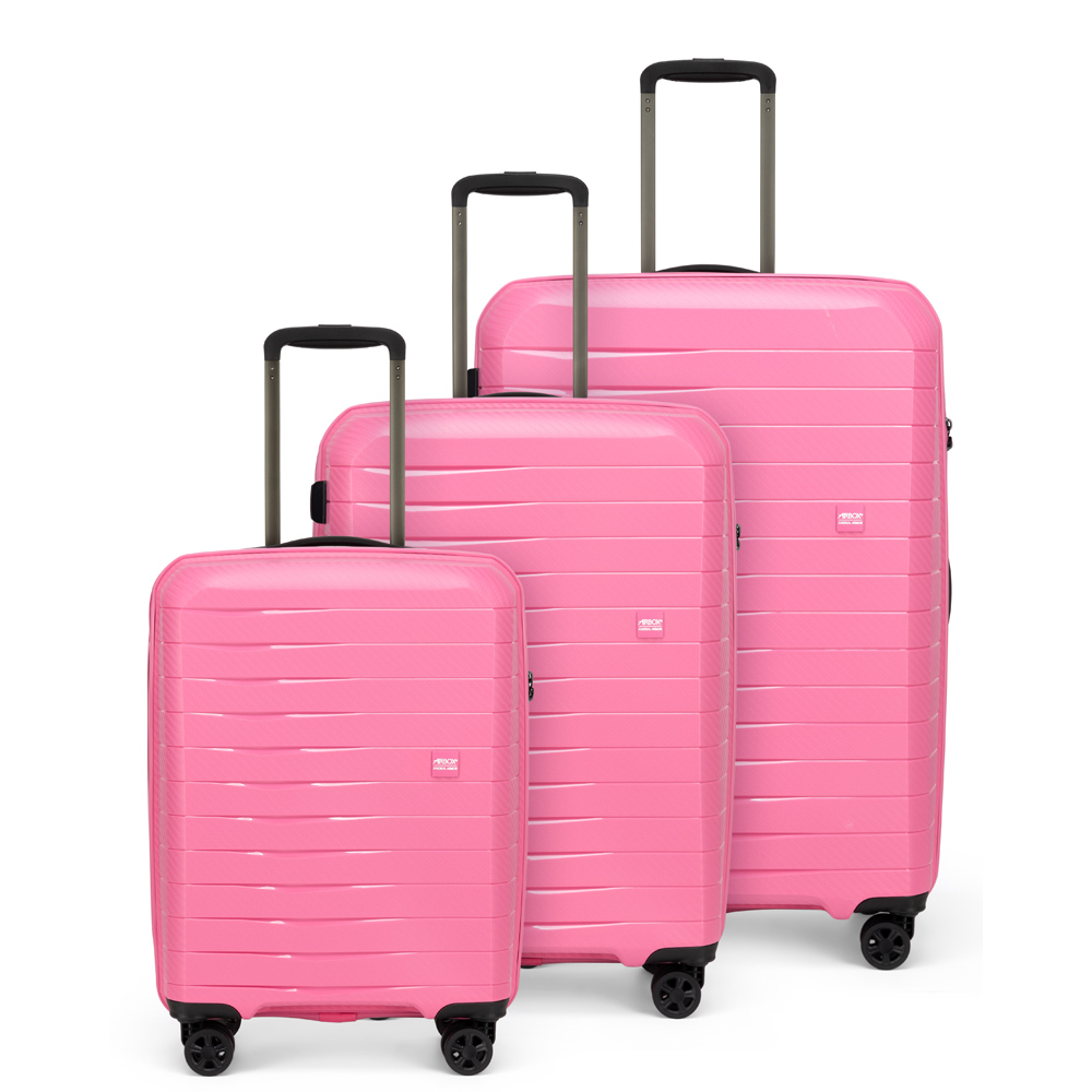 Hårda resväskor - AIRBOX AZ18 3-set 75/65/55 Metallic Pink