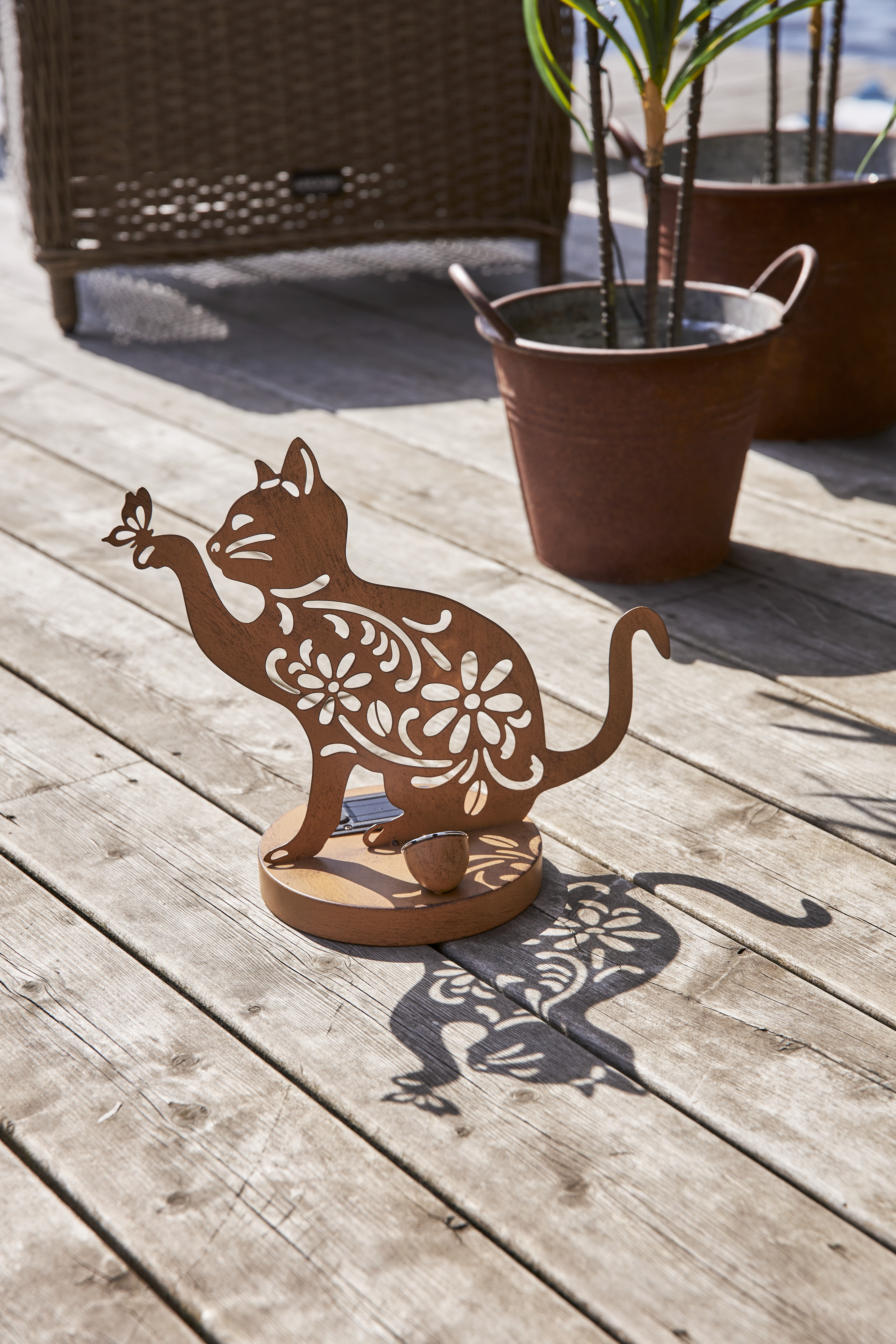 Solcellsdekoration - Solcellsbelysning - Katt - 30x25x15 cm - 7