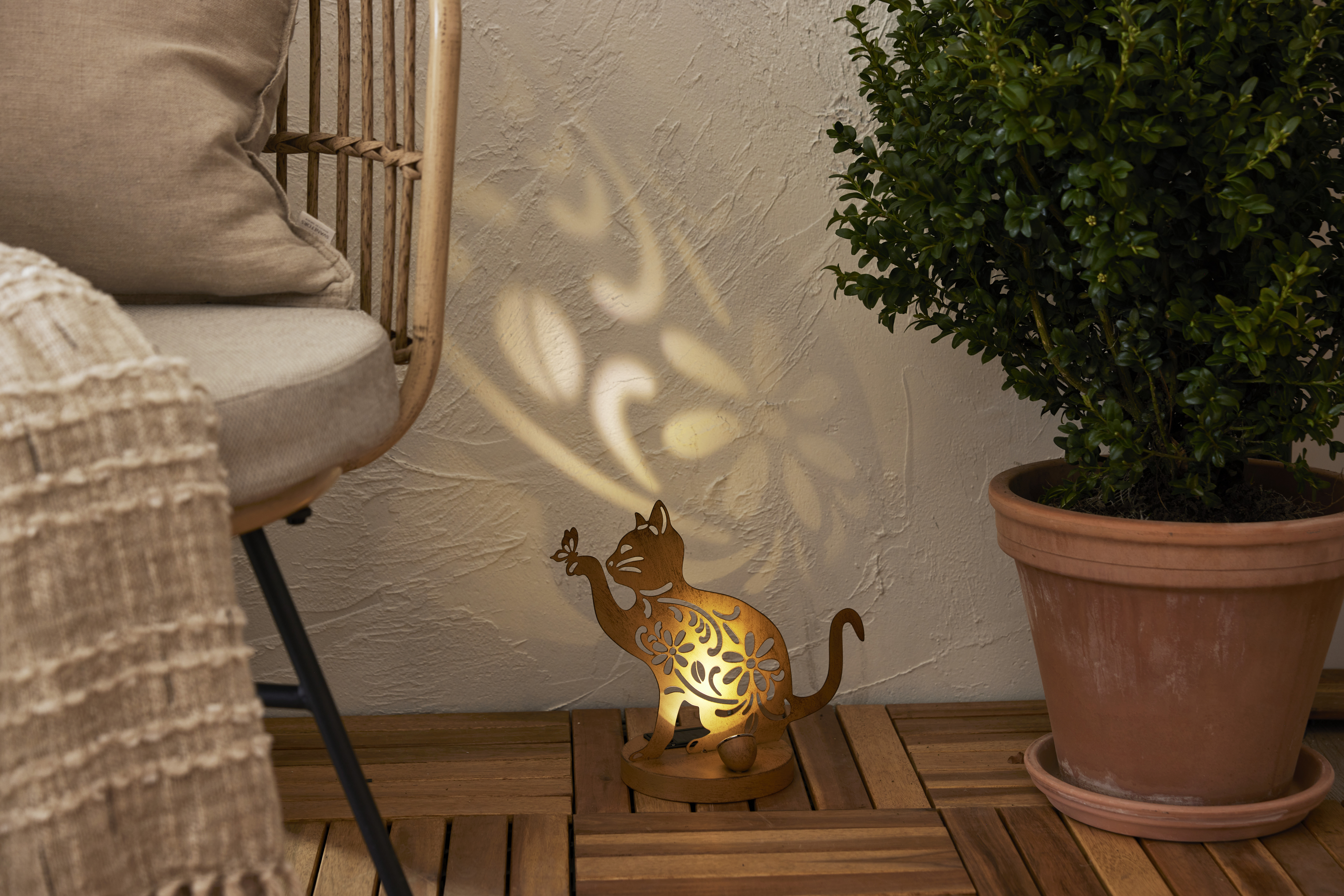 Solcellsdekoration - Solcellsbelysning - Katt - 30x25x15 cm - 4