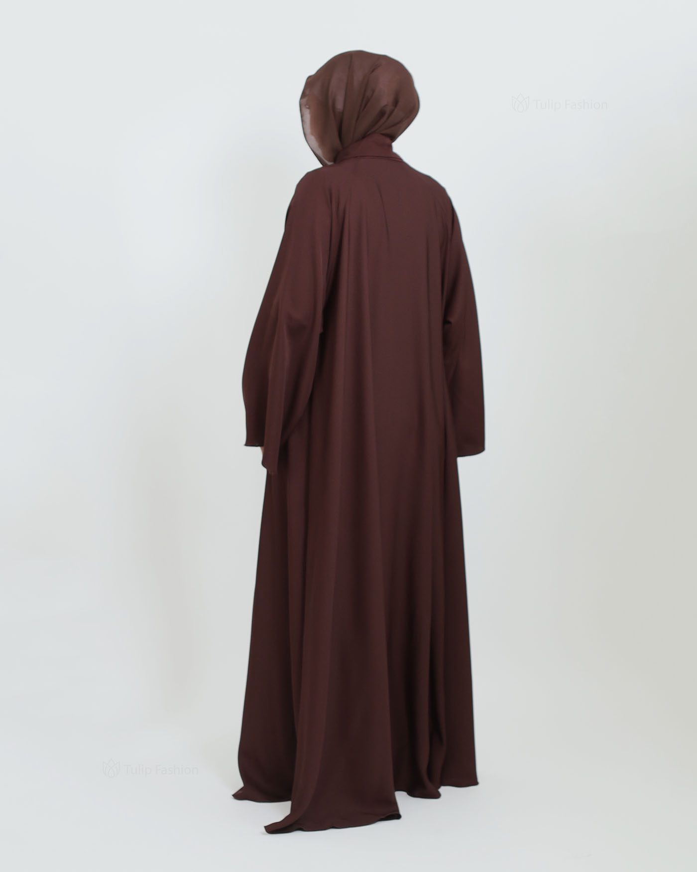 Butterfly Abaya with matching Hijab - Brown - 6