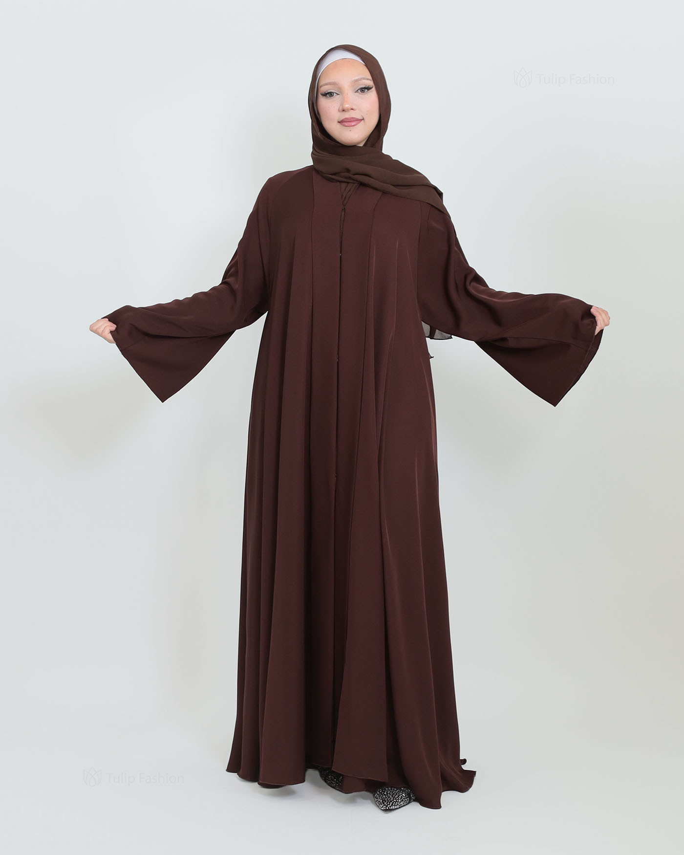 Butterfly Abaya with matching Hijab - Brown