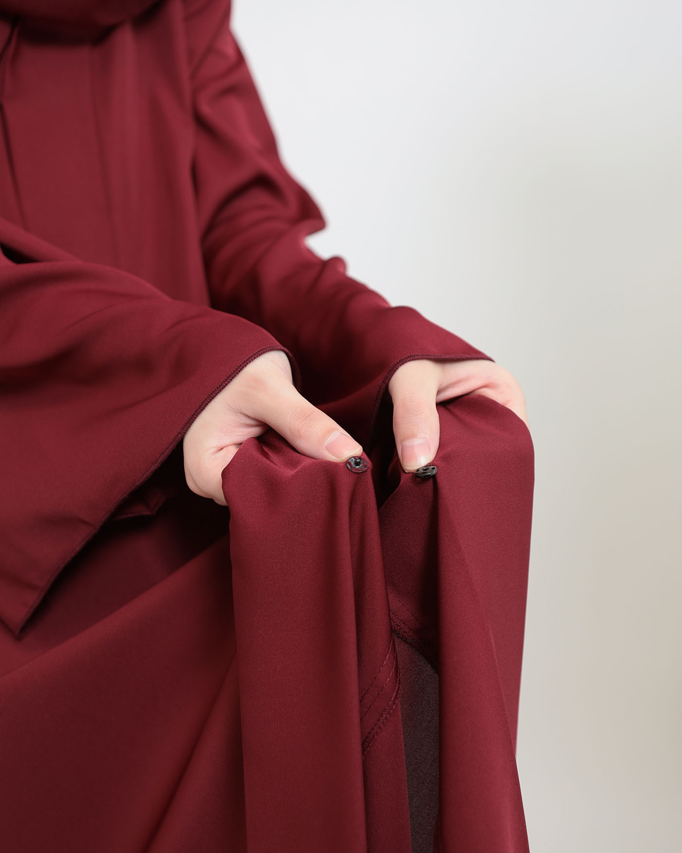 Butterfly Abaya with matching Hijab - Maroon - 6