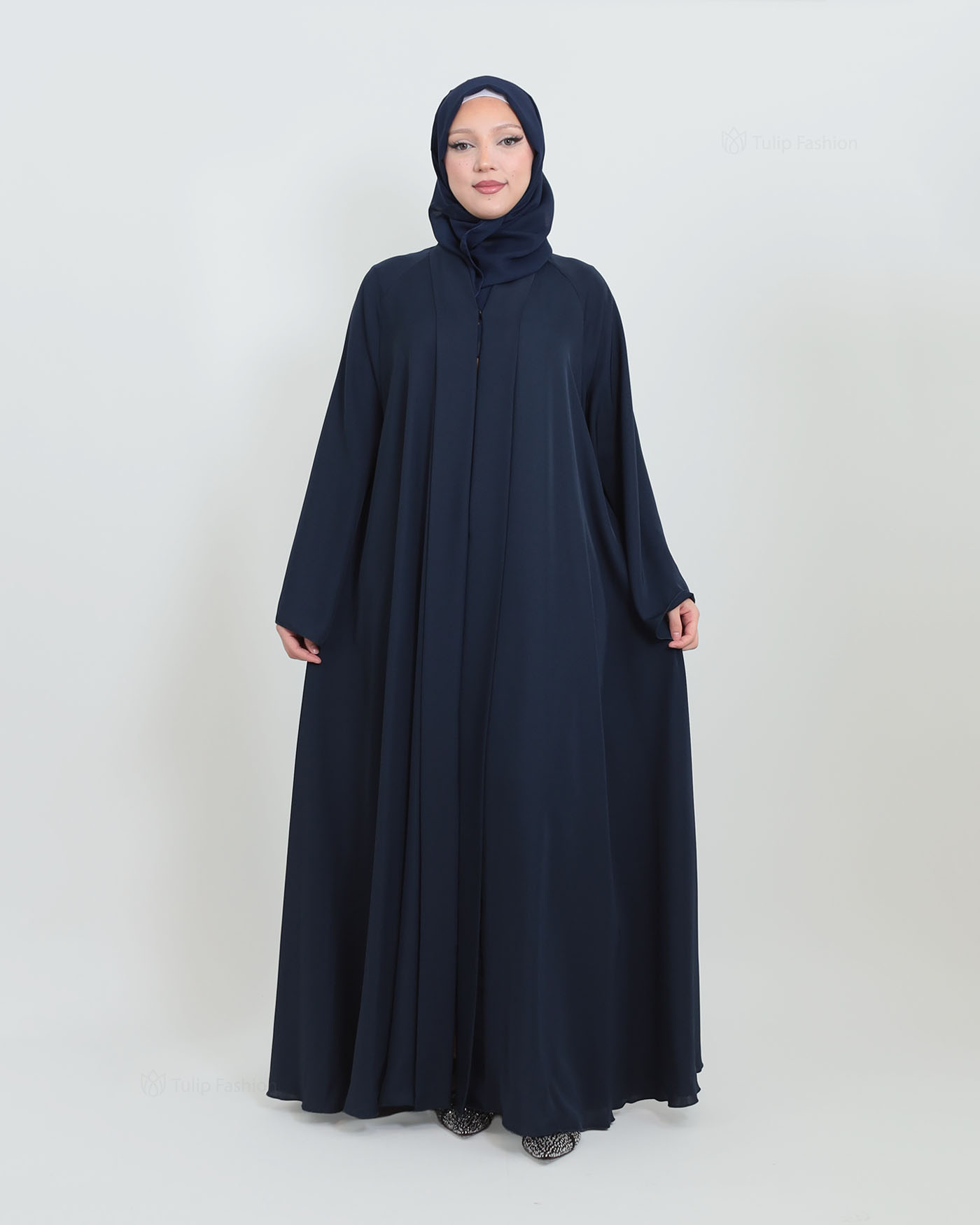 Butterfly Abaya with matching Hijab - Navy Blue