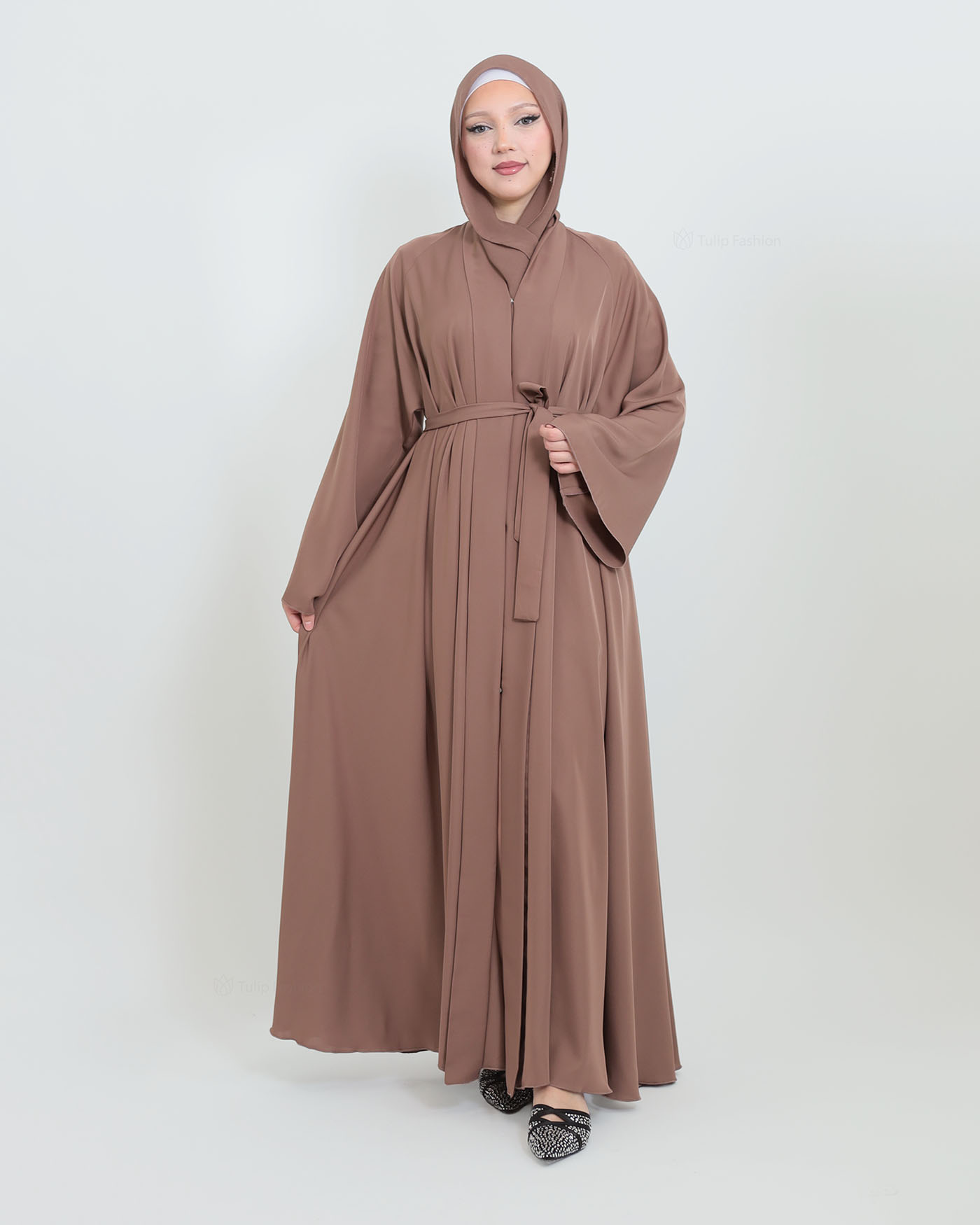 Butterfly Abaya with matching Hijab - Mauve - 5