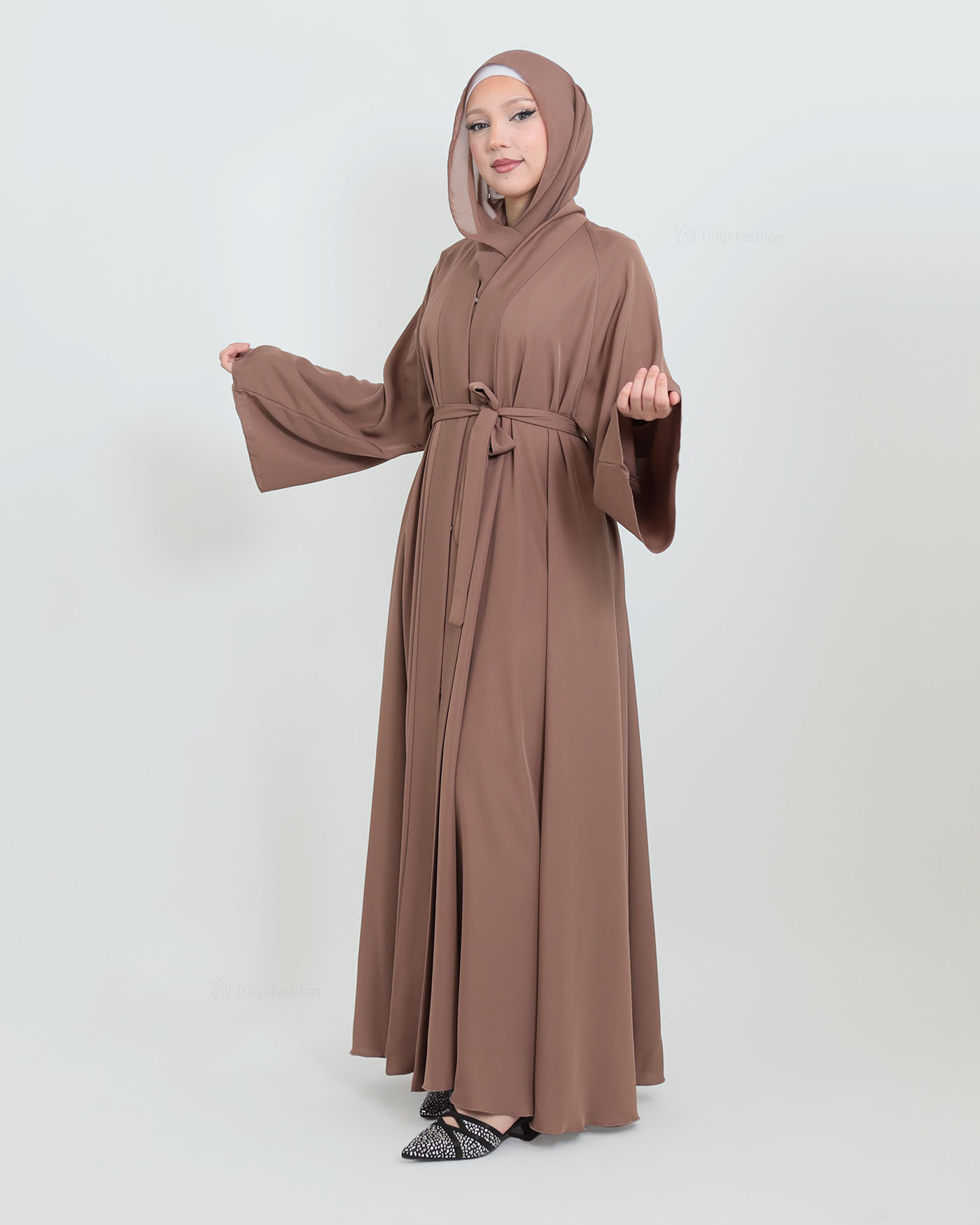 Butterfly Abaya with matching Hijab - Mauve - 8