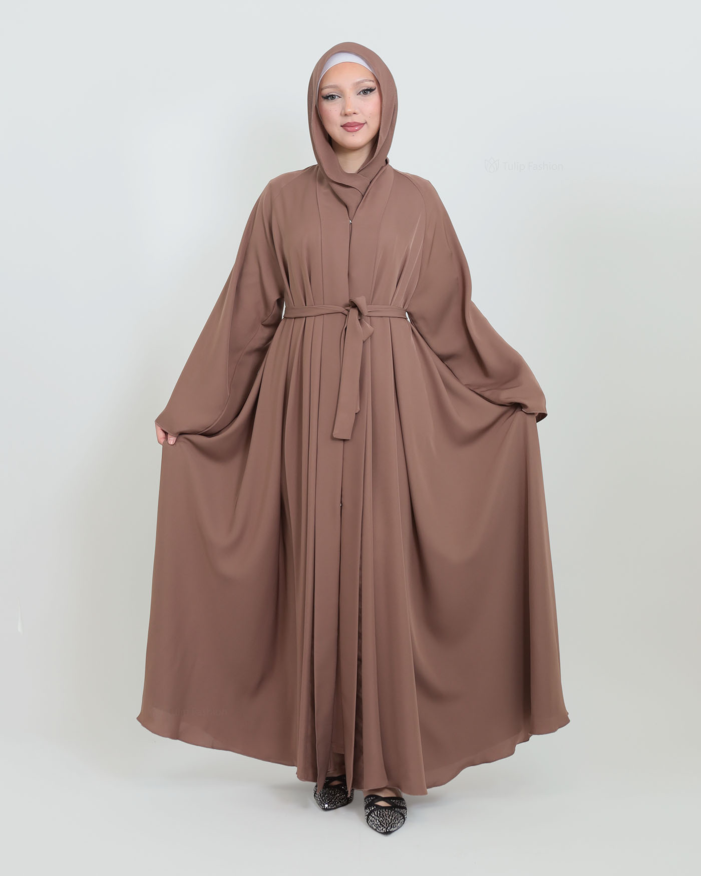 Butterfly Abaya with matching Hijab - Mauve - 11