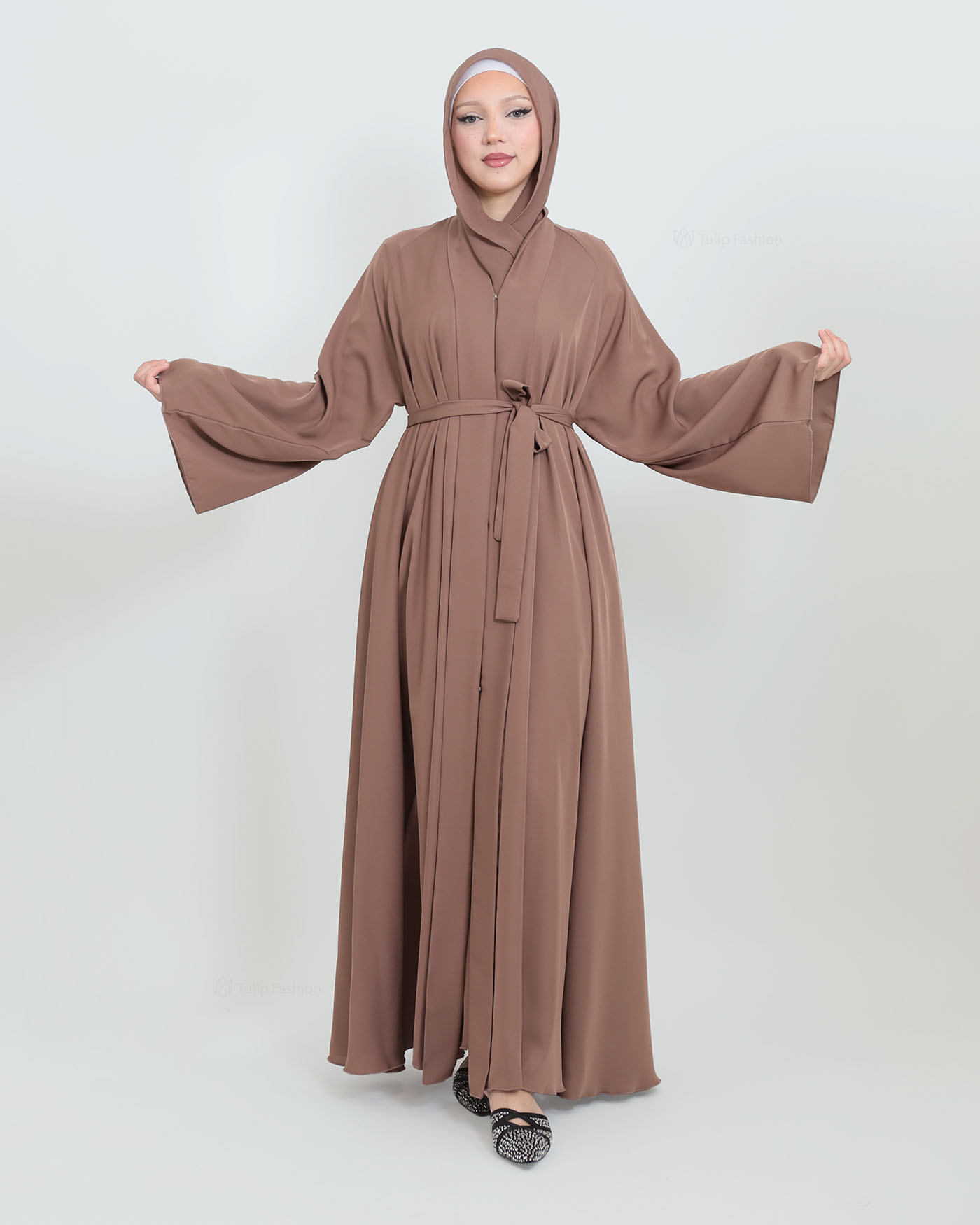 Butterfly Abaya with matching Hijab - Mauve - 7