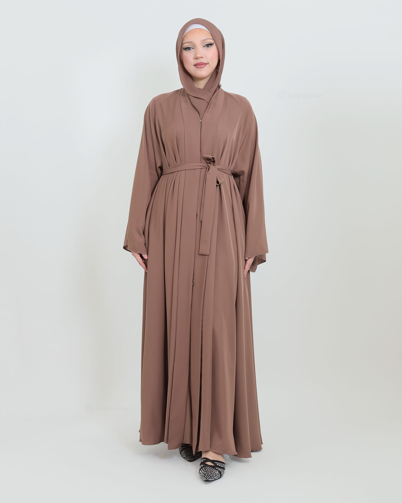 Butterfly Abaya with matching Hijab - Mauve - 6