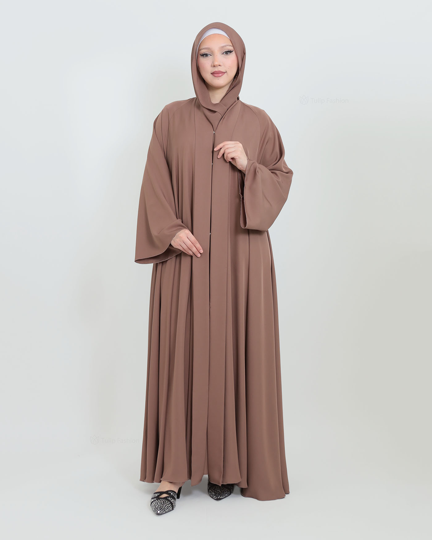 Butterfly Abaya with matching Hijab - Mauve - 4