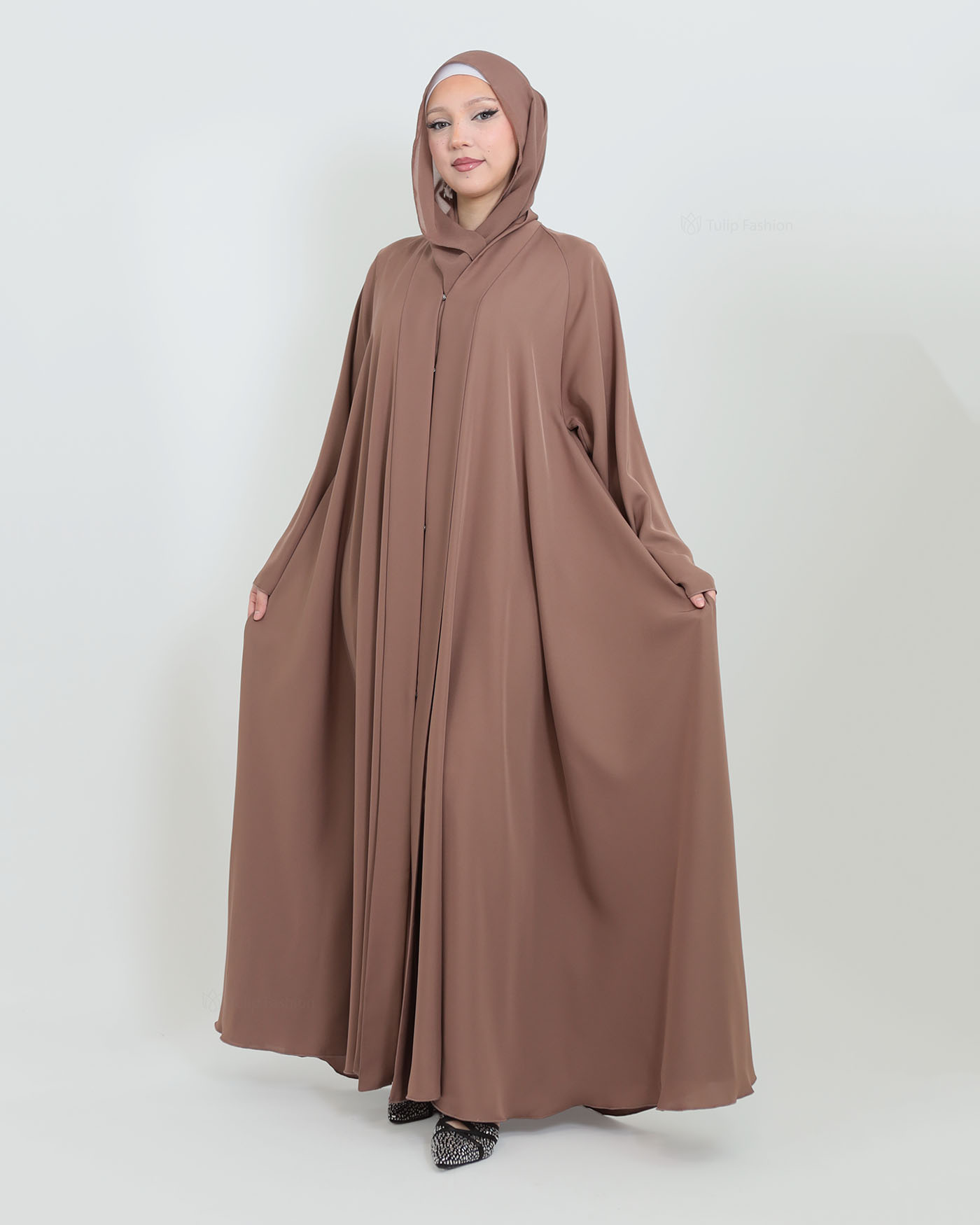 Butterfly Abaya with matching Hijab - Mauve - 2