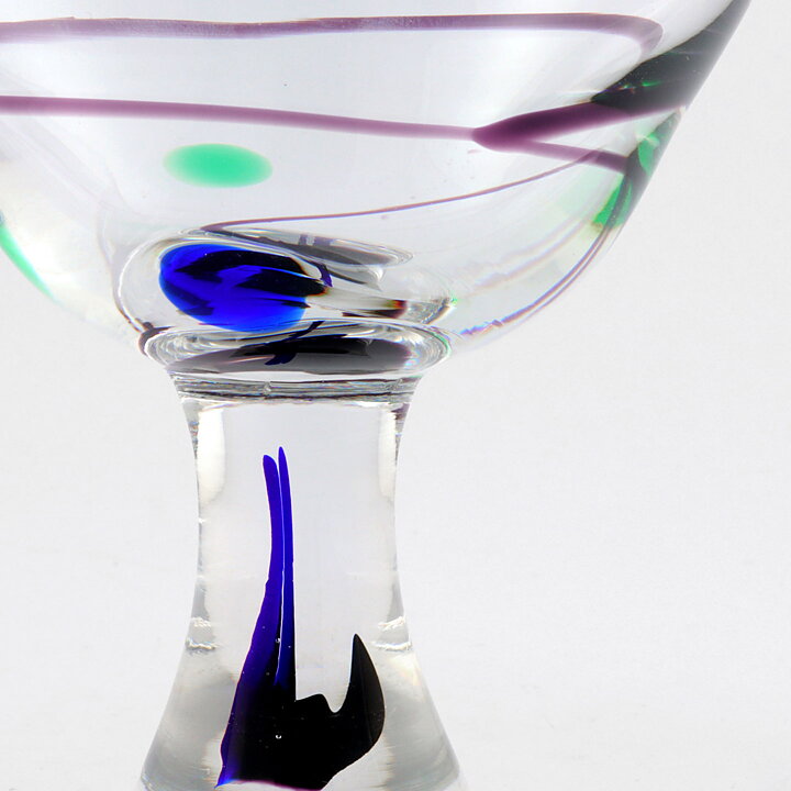 Vicke Lindstrand (1950s) Unique Abstrakta Bowl with Colorful Decor 13 cm