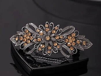 Vacker klämma i strass- champange