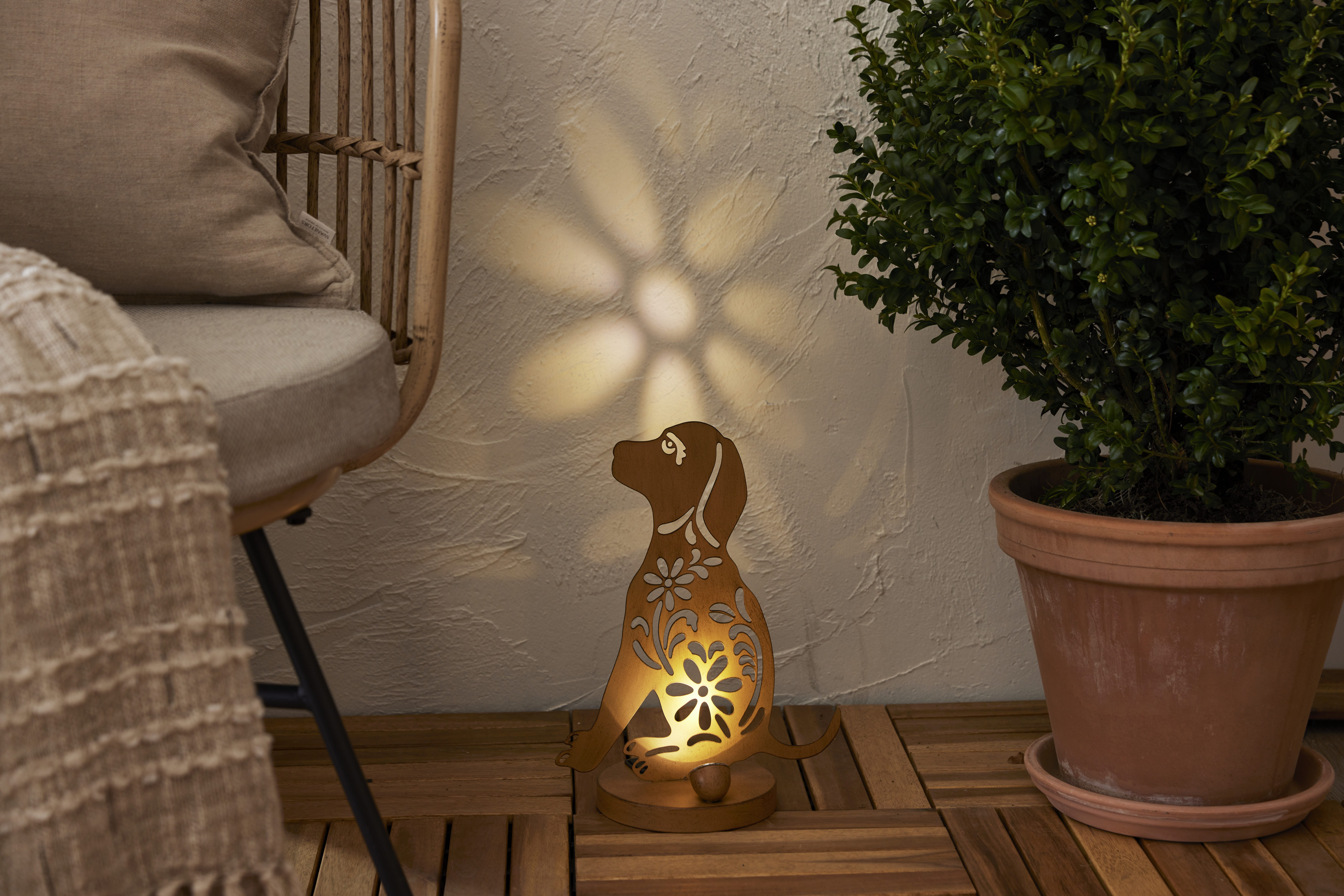 Solar cell decoration - Solar cell lighting - Dog - 33x25x15 cm - 4