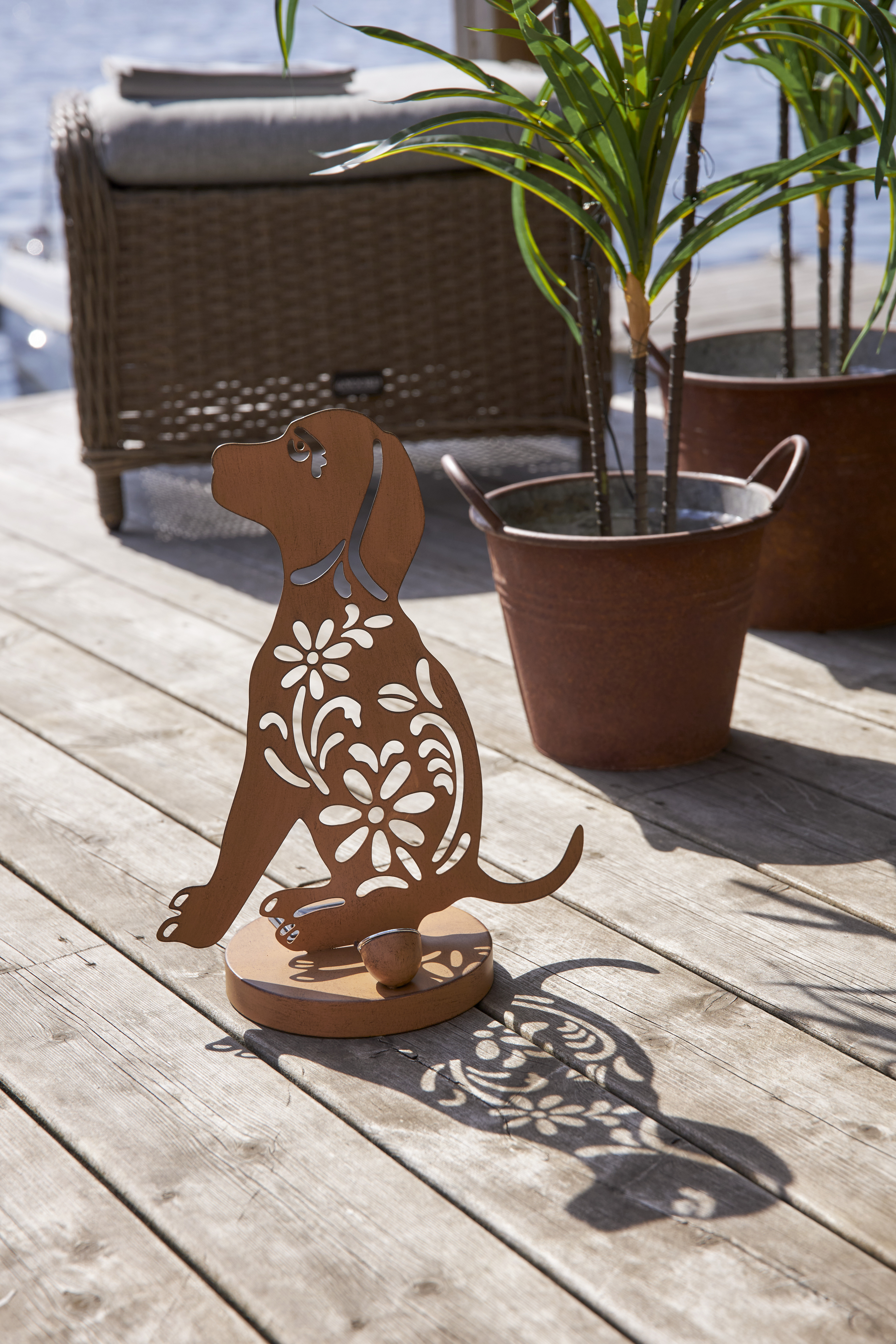 Solar cell decoration - Solar cell lighting - Dog - 33x25x15 cm - 7