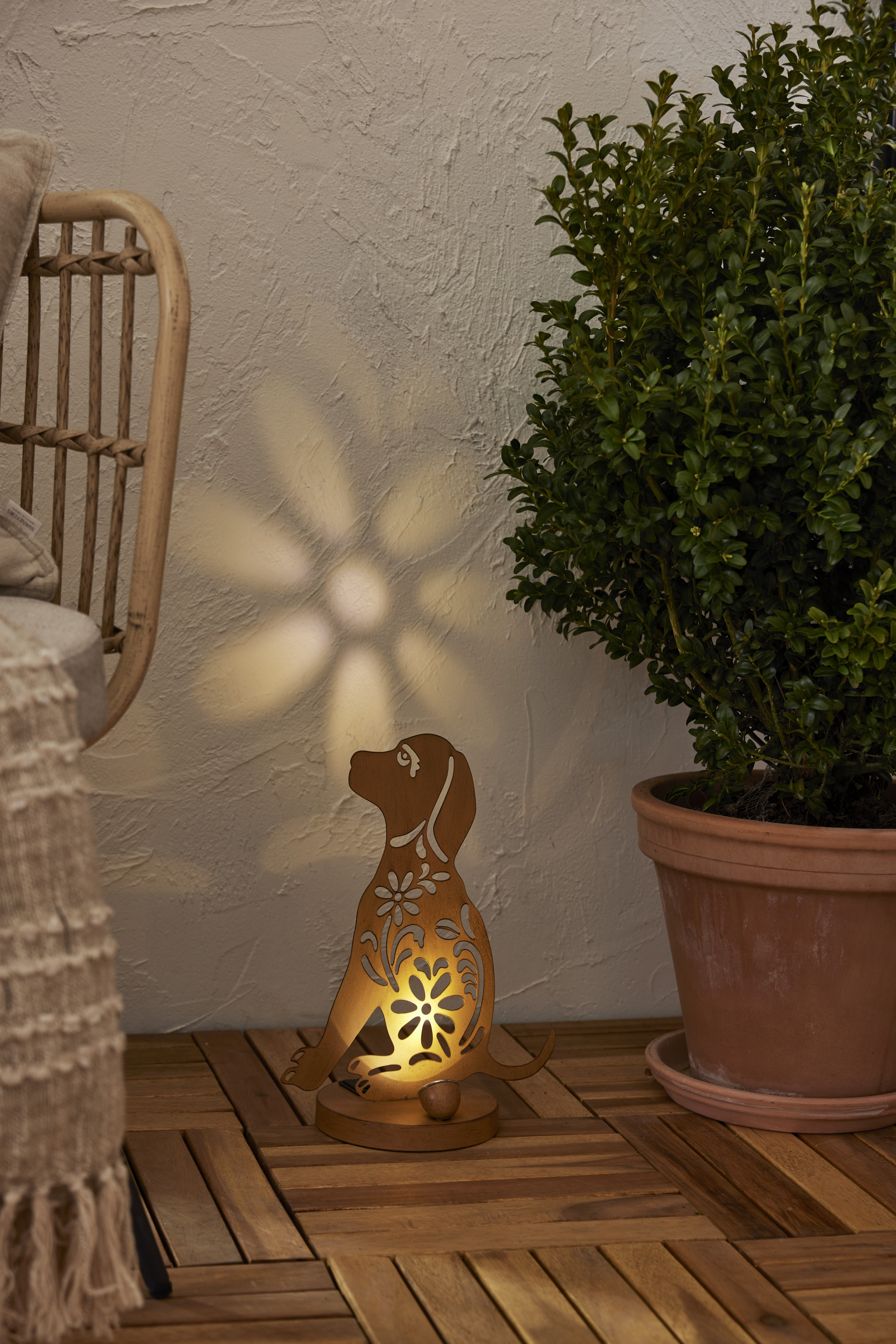 Solar cell decoration - Solar cell lighting - Dog - 33x25x15 cm - 5