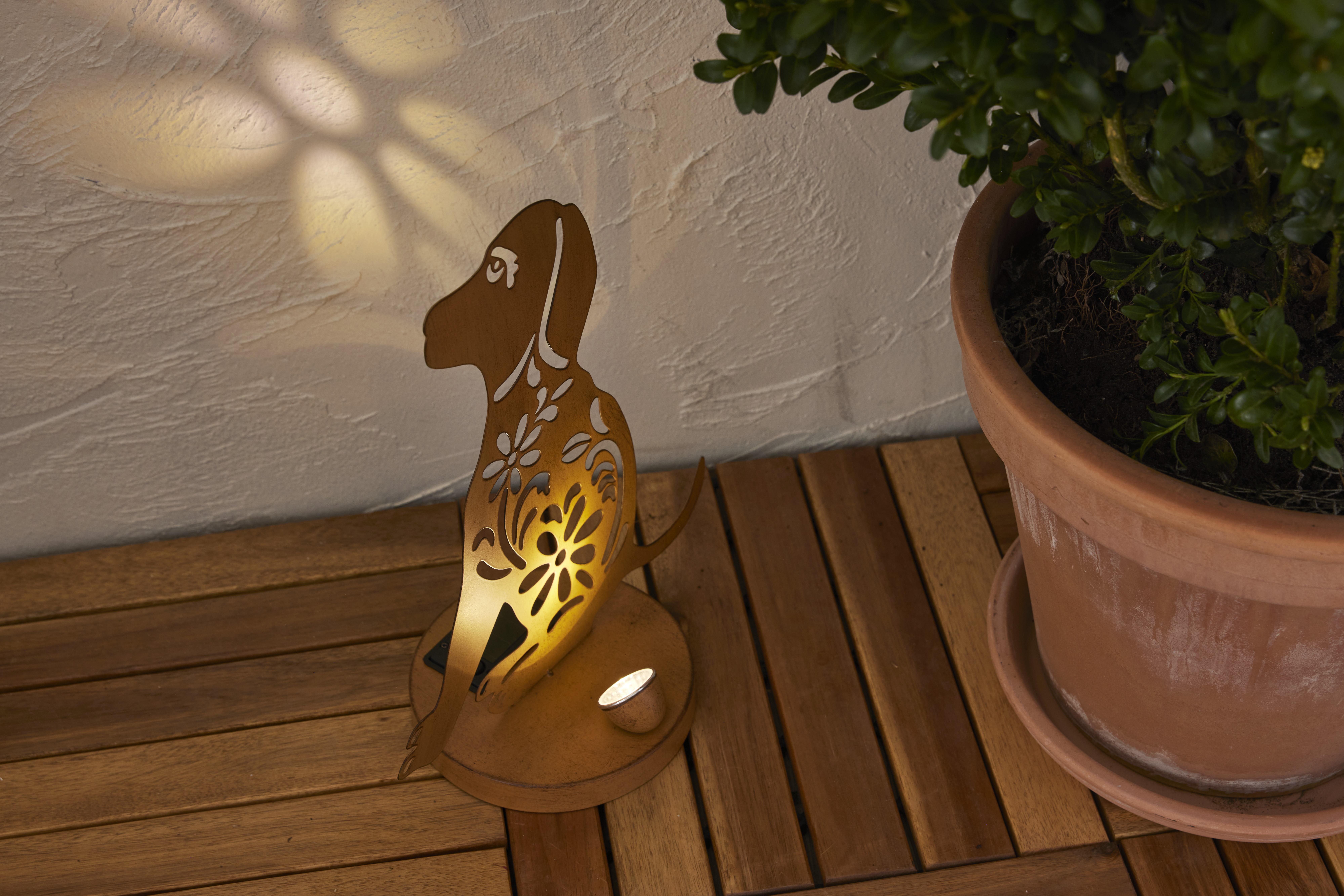 Solar cell decoration - Solar cell lighting - Dog - 33x25x15 cm - 6