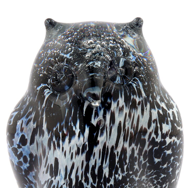 Black/White/Clear Owl from Reijmyre 14 cm (1960s) 