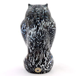 Black/White/Clear Owl from Reijmyre 14 cm (1960s) 