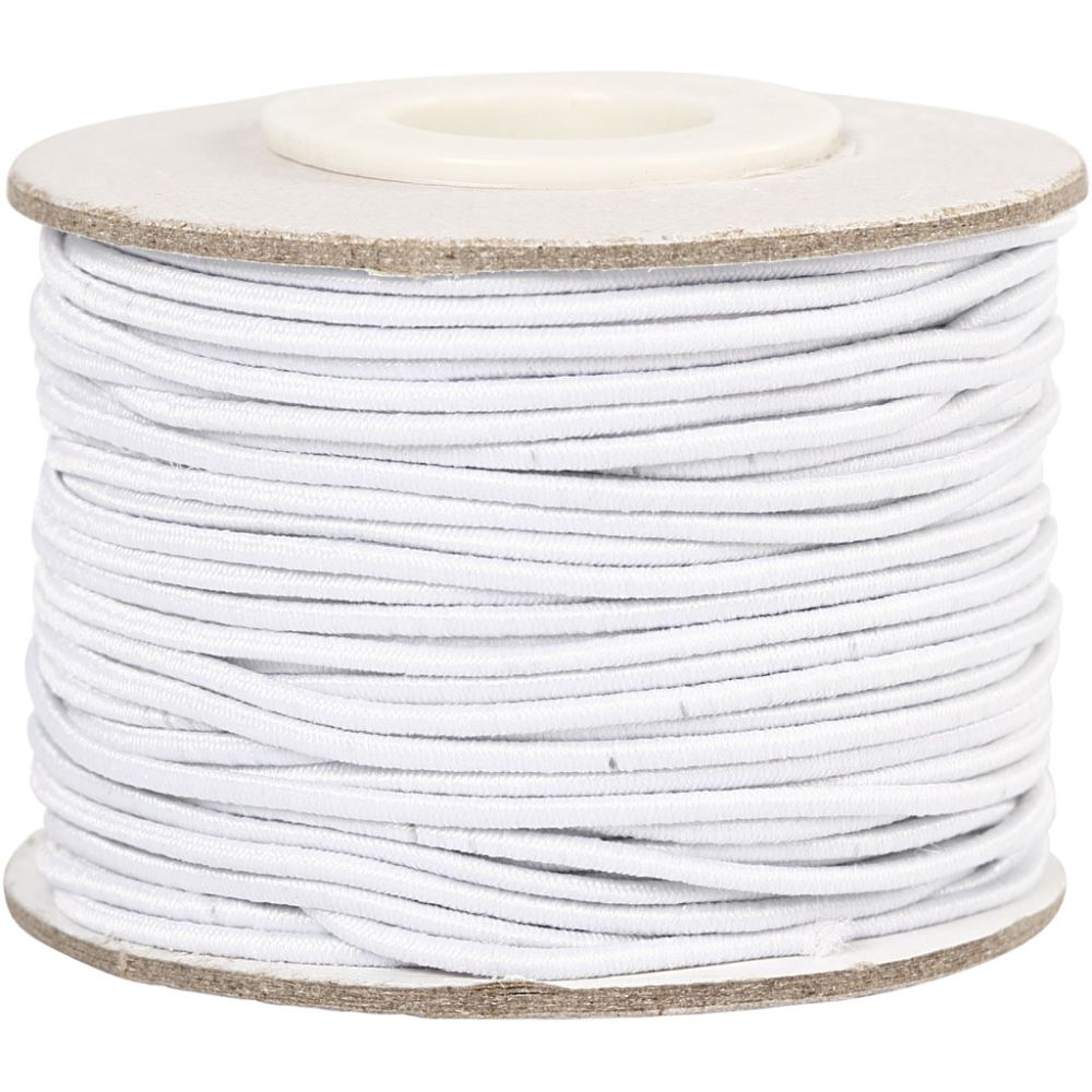 Elastisk smyckestråd  tjocklek 1 mm, vit 25 m