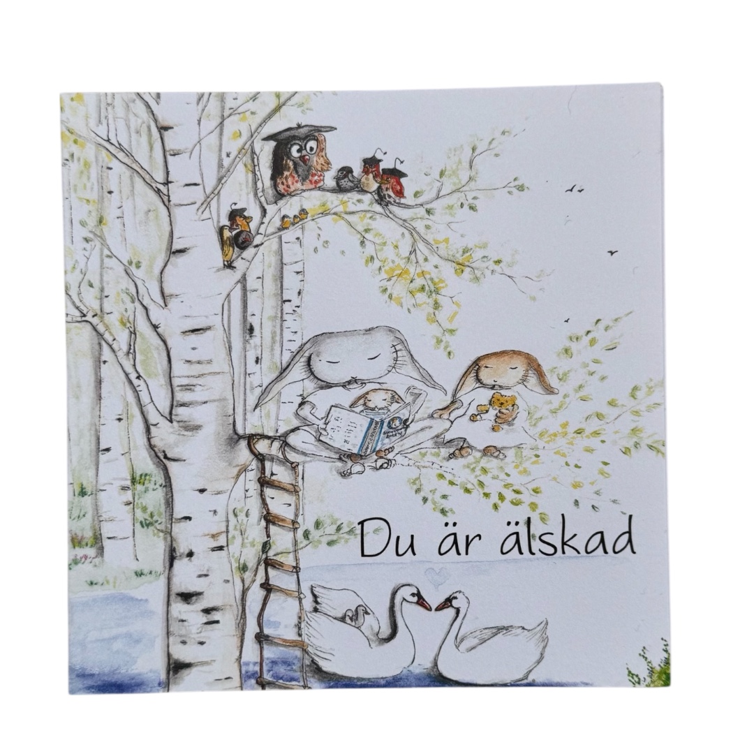  Maja Gullstrand - Dubbelvikt Kort 12x12 cm - Du är älskad
