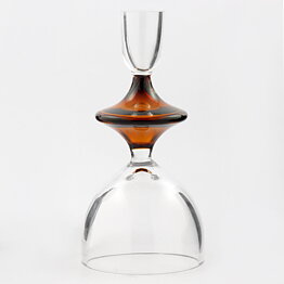 Mona Morales-Schildt (1960s) Brown/Clear Modern Candleholder 17 cm (1)