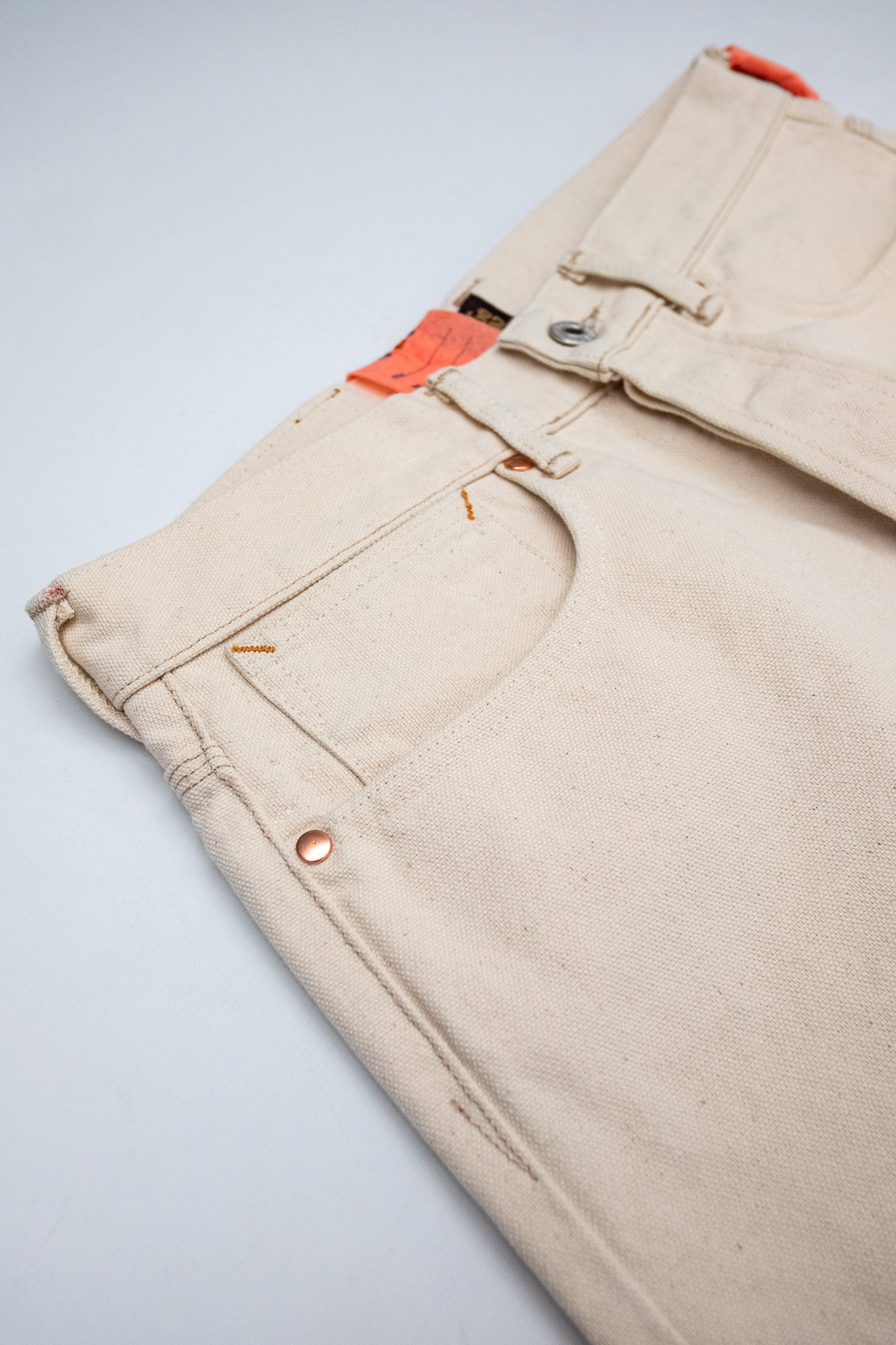 Indigofera - Duke Smithson Canvas Ecru Rinsed 13oz - 4