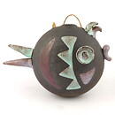 ヴェラ・ハイ  茶色い魚  カラフルな装飾  15cm  1960年代