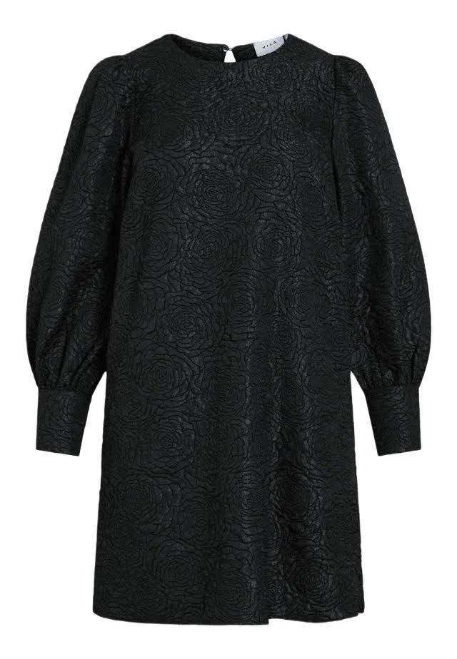 Vila Taliama O-Neck L/S Dress Black Beauty - 2