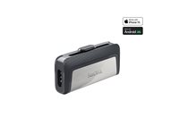 SanDisk Ultra Dual 256GB USB 3.1 / USB-C USB stick Grå Sølv