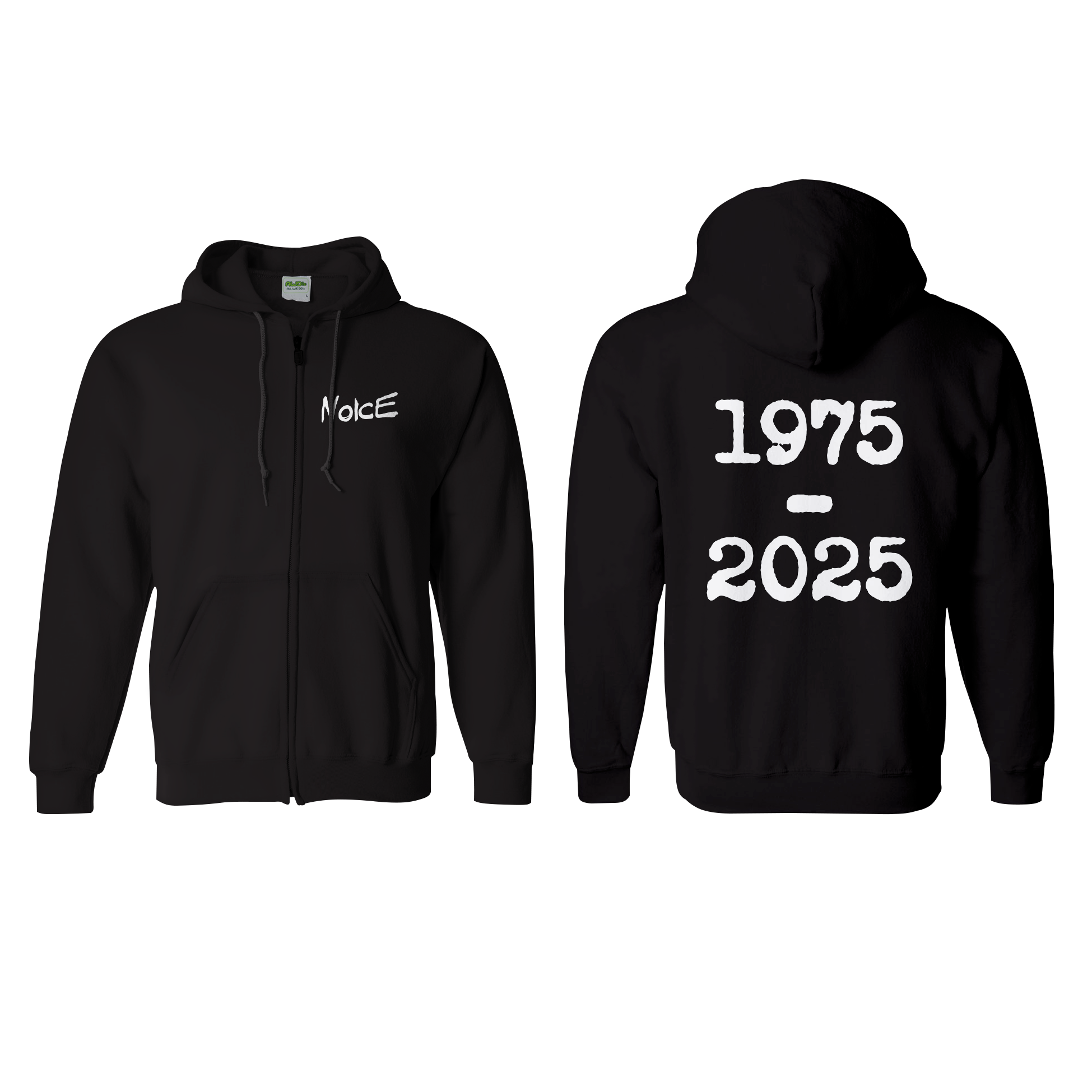 NOICE - ZIP-HOODIE, LOGO 75-25 (WHITE)