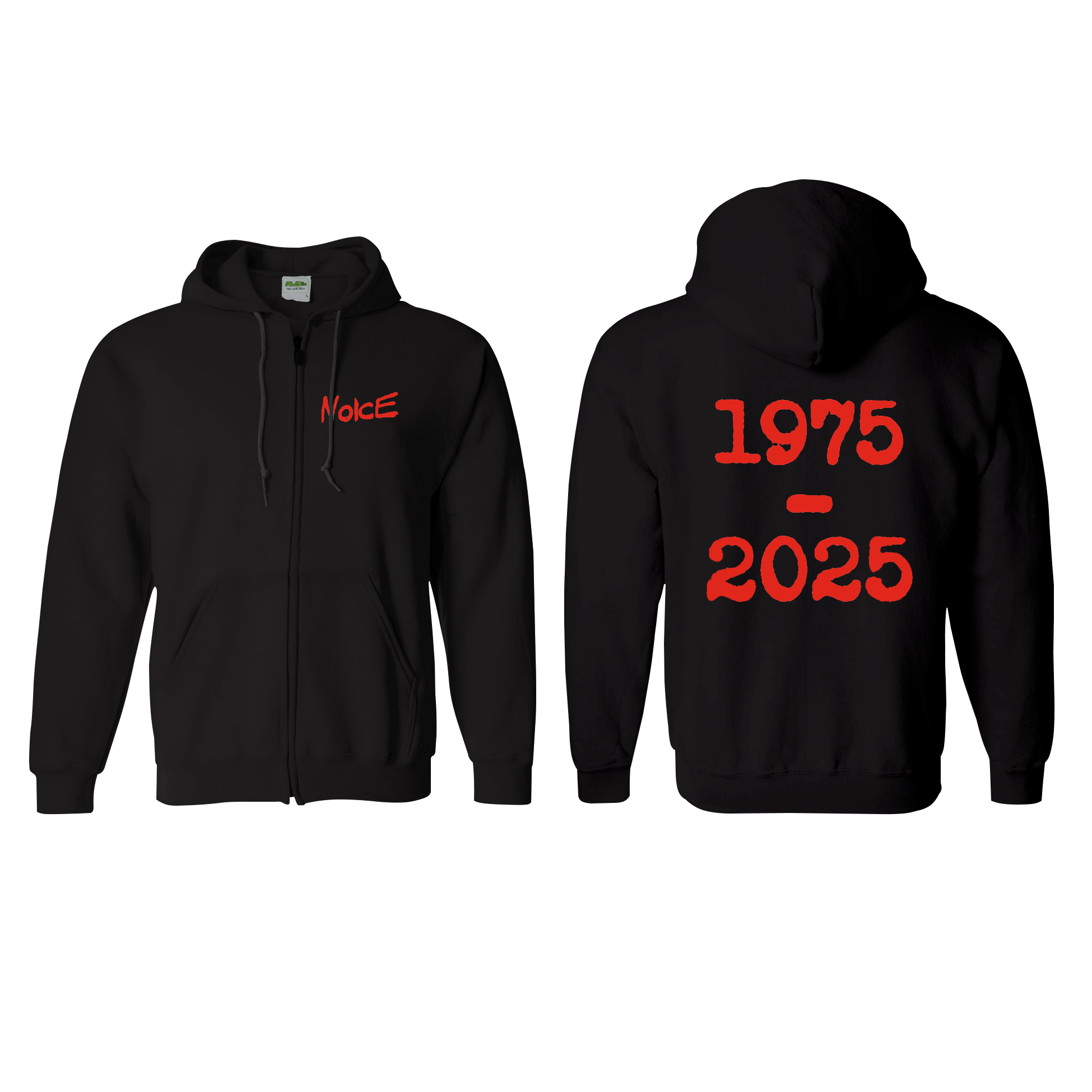 NOICE - ZIP-HOODIE, LOGO 75-25 (RED)