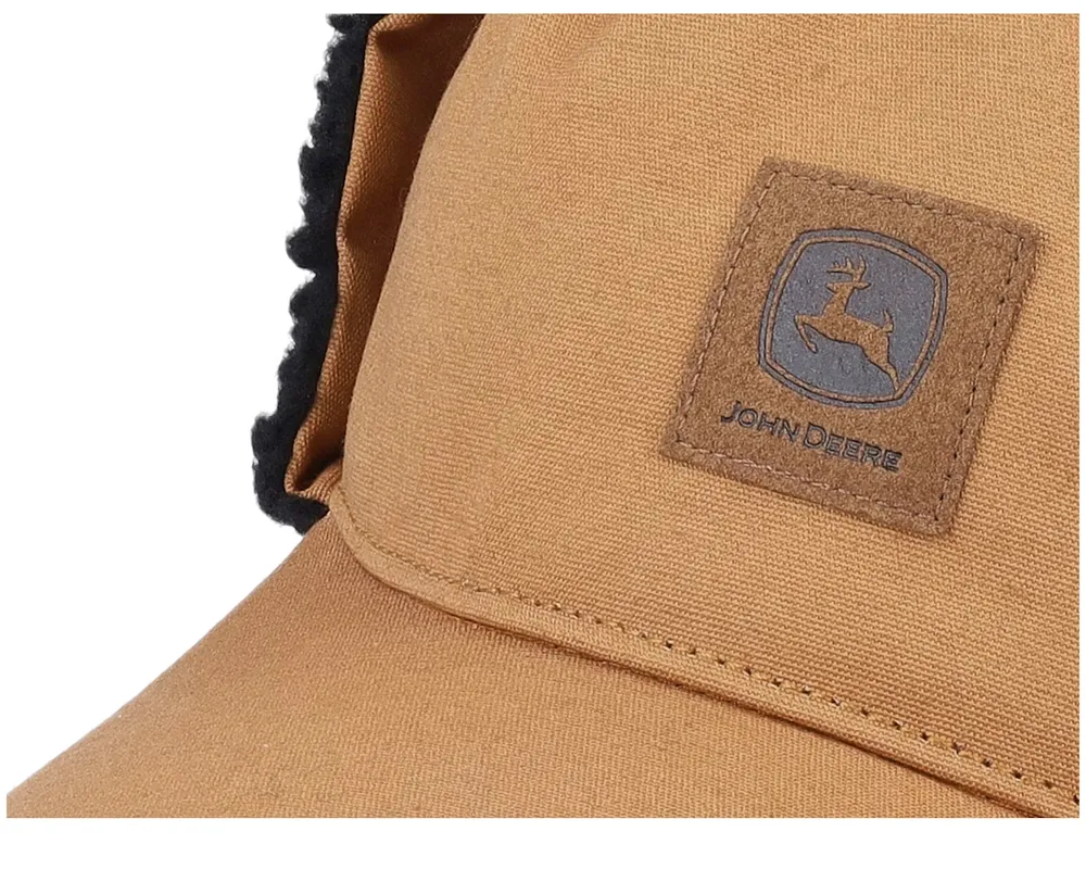 Cotton Faux Fur Lining Hat Coyote Brown John Deere - 3