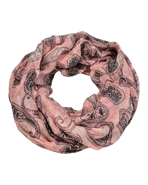Tubsjal Cora paisleymönstrad rosa/grå - 3