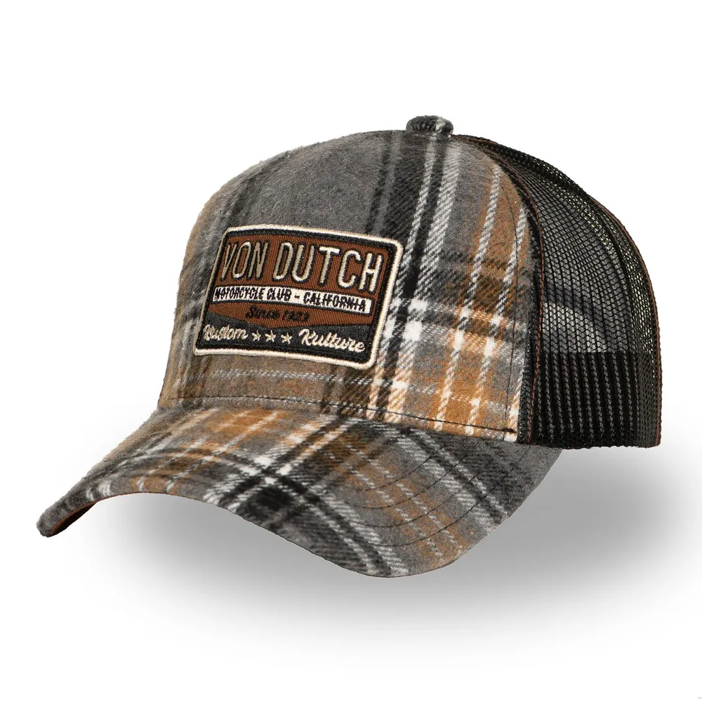 Flannel patch trucker brown/grey/black Von Dutch