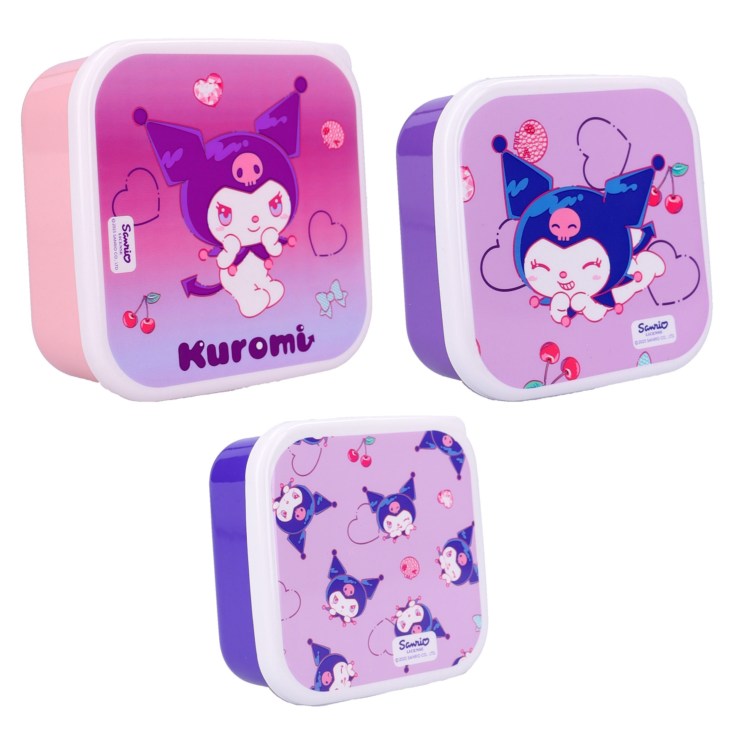 Kuromi 3-Pack Stapelbara Matlådor - Fresh Bites
