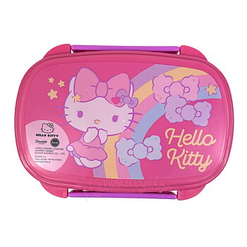 Hello Kitty Matlåda med Bestick - Rosa Rainbow