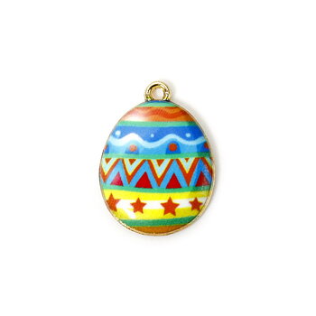 Charm Enameld  easter egg,  multi
