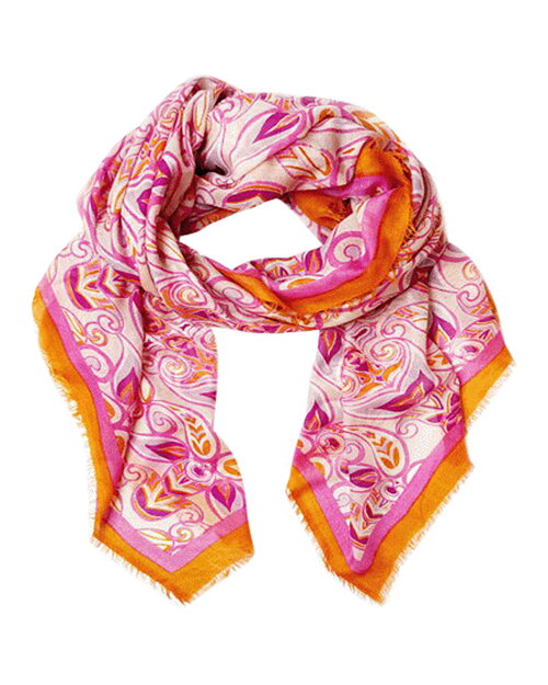 Kashmirsjal Delicate mönstrad rosa/orange - 4