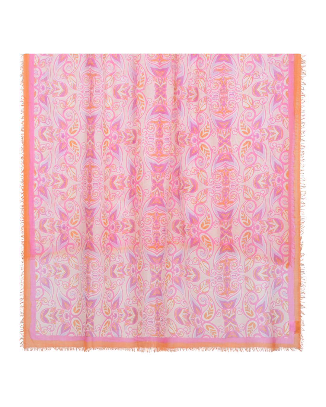 Kashmirsjal Delicate mönstrad rosa/orange - 5