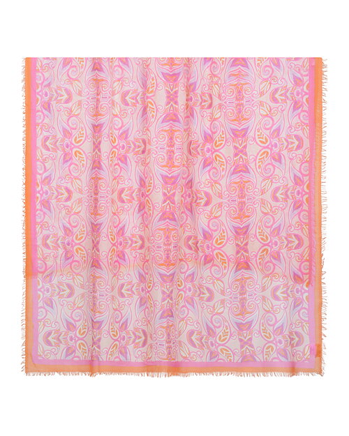 Kashmirsjal Delicate mönstrad rosa/orange - 5