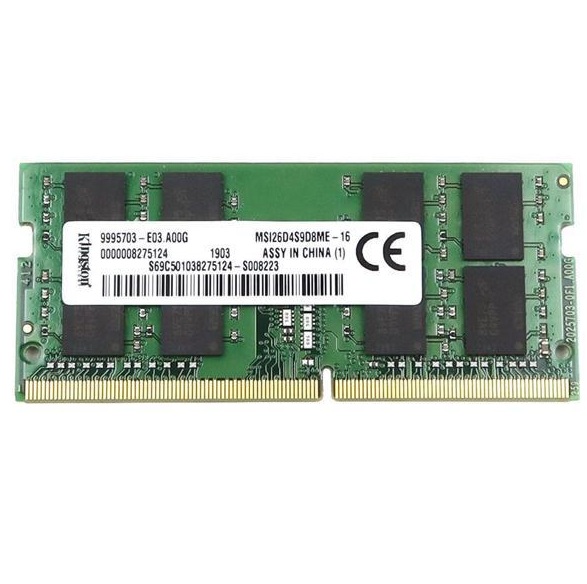 Begagnat 16GB DDR4 (1x16GB) Kingston SODIMM 2Rx8 PC4-21300 DDR4-2666MHz RAM Minne MSI26D4S9D8ME-16