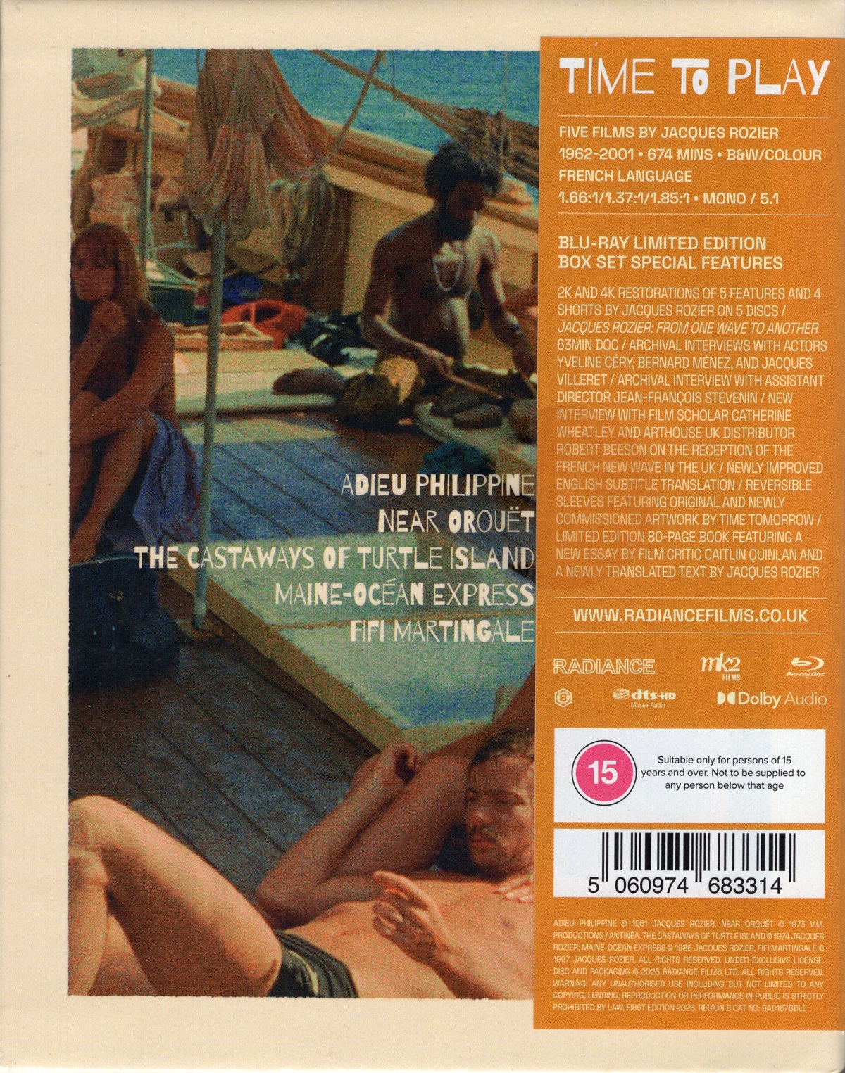 Time to Play: Films by Jacques Rozier (Limited Edition) (ej svensk text) (Blu-ray) - 2