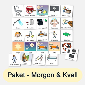 Bildstödpaket - Morgon & kväll, 3×3 cm (25 bilder)