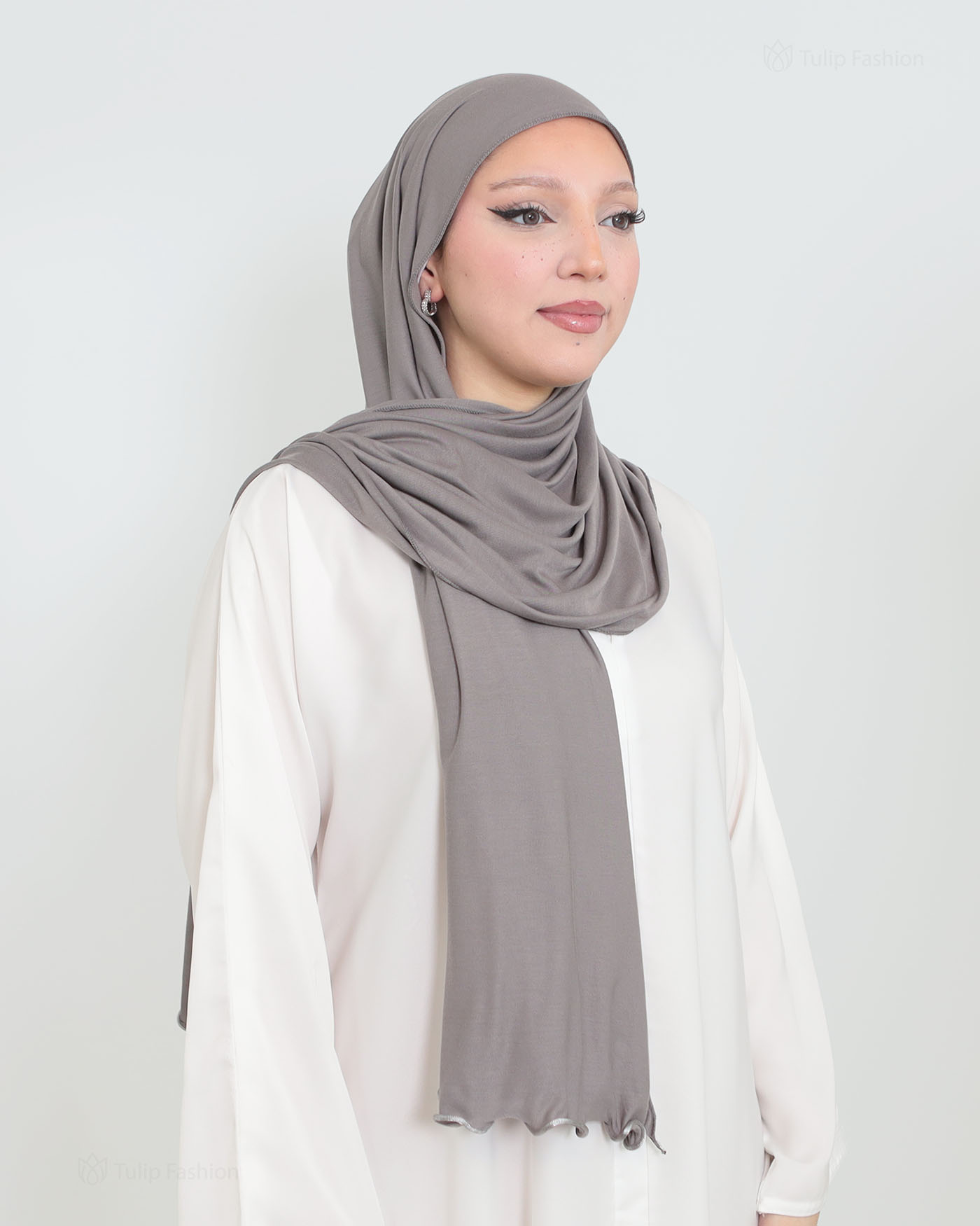 Hijab - Jersey Stretch - Medium Gray - 2